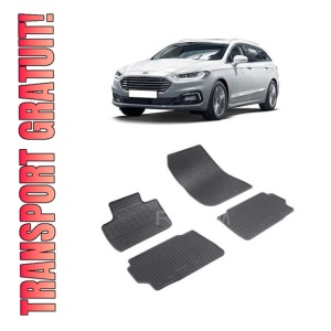 Set 4 covorase Ford Mondeo 2014-2022, din cauciuc 100%, compatibile cu autoturismul FORD Mondeo