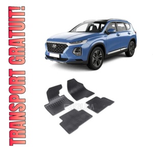 Set 4 covorase Hyundai Santa Fe 2013-2018, din cauciuc 100%, compatibile cu autoturismul HYUNDAI Santa