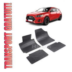 Set 4 covorase Hyundai Veloster 2011-2016, din cauciuc 100%, compatibile cu autoturismul HYUNDAI Veloster