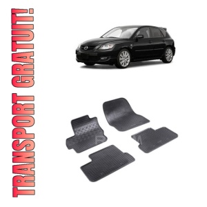 Set 4 covorase Mazda 3 2009-2013, din cauciuc 100%, compatibile cu autoturismul MAZDA 3