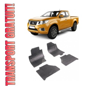 Set 4 covorase Nissan Navara D/C 2010-2015, din cauciuc 100%, compatibile cu autoturismul NISSAN Navara