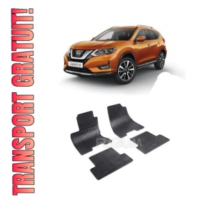 Set 4 covorase Nissan X-Trail 2007-2014, din cauciuc 100%, compatibile cu autoturismul NISSAN X-Trail