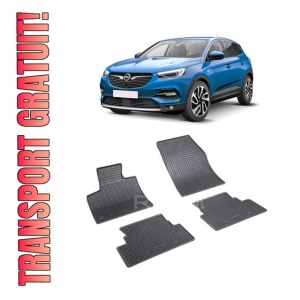 Set 4 covorase Opel Grandland X 2017-2023, din cauciuc 100%, compatibile cu autoturismul OPEL Grandland