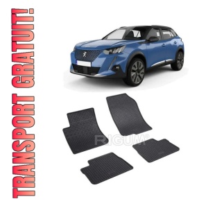 Set 4 covorase Peugeot 2008 2013-2019, din cauciuc 100%, compatibile cu autoturismul PEUGEOT 2008