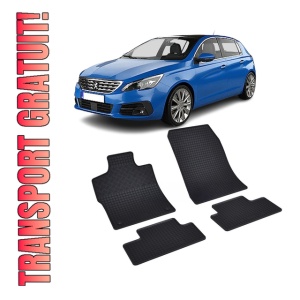 Set 4 covorase Peugeot 308 Hb 2022-prezent, din cauciuc 100%, compatibile cu autoturismul PEUGEOT 308