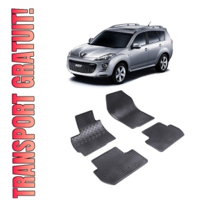 Set 4 covorase Peugeot 4007 2007-2012, din cauciuc 100%, compatibile cu autoturismul PEUGEOT 4007
