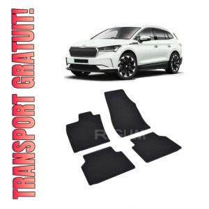 Set 4 covorase Skoda Elroq 2025-prezent, din cauciuc 100%, compatibile cu autoturismul SKODA Elroq