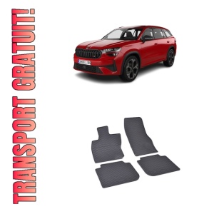 Set 4 covorase Skoda Kodiaq 2024-prezent, din cauciuc 100%, compatibile cu autoturismul SKODA Kodiaq