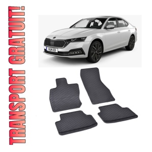 Set 4 covorase Skoda Octavia Iv E-Tech 2020-prezent, din cauciuc 100%, compatibile cu autoturismul SKODA Octavia