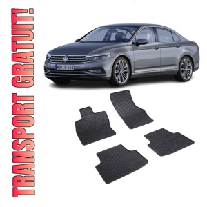 Set 4 covorase Volkswagen Passat (B8) 2019-2021, din cauciuc 100%, compatibile cu autoturismul Volkswagen Passat