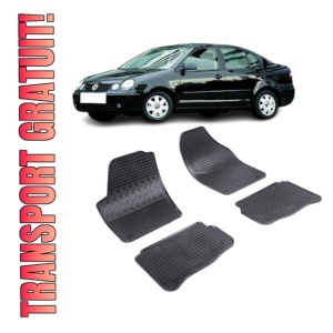Set 4 covorase Volkswagen Polo 5M 2002-2009, din cauciuc 100%, compatibile cu autoturismul Volkswagen Polo