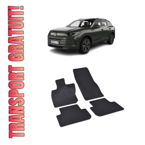 Set 4 covorase Volkswagen Tiguan 2024-prezent, din cauciuc 100%, compatibile cu autoturismul Volkswagen Tiguan