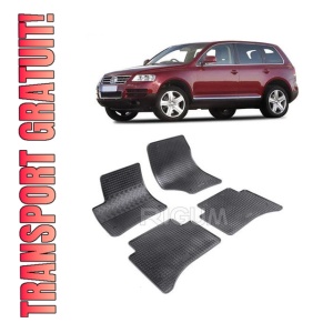 Set 4 covorase Volkswagen Touareg 2002-2010, din cauciuc 100%, compatibile cu autoturismul Volkswagen Touareg