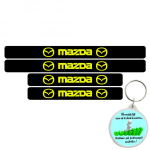 Set 4 protectii praguri auto autoadezive Mazda si breloc Succes, accesorii pentru autoturismul tau - masina v246815