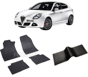 Set 5 covorase ALFA ROMEO GIULIETTA din 05.2010-12.2020, cu covoras tunel median, CAROSERIE HATCHBACK, Presuri cauciuc 100%, compatibil cu autoturismul ALFA ROMEO GIULIETTA, Rigum - Img 2