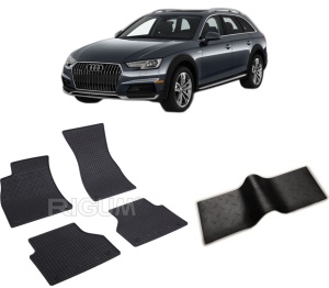 Set 5 covorase AUDI A6 ALLROAD din 2018-PREZENT, cu covoras tunel median, CAROSERIE COMBI, Presuri cauciuc 100%, compatibil cu autoturismul AUDI A6 ALLROAD, Rigum - Img 2