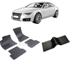 Set 5 covorase AUDI A7 4G din 09.2010-01.2018, cu covoras tunel median, CAROSERIE SPORTBACK, Presuri cauciuc 100%, compatibil cu autoturismul AUDI A7 4G, Rigum - Img 2