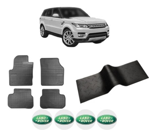 Set 5 covorase auto LAND ROVER DISCOVERY SPORT VAN (L550) din 2017-2023, cu covoras tunel median, presuri auto din cauciuc, 4x Stickere auto cu LAND ROVER - Img 2
