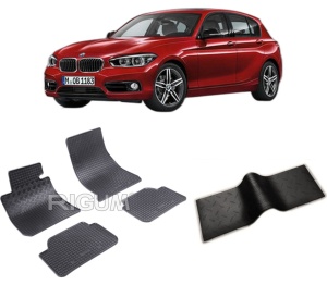 Set 5 covorase BMW SERIA 1 F20 din 10.2011-06.2019, cu covoras tunel median, CAROSERIE HATCHBACK 5 USI, Presuri cauciuc 100%, compatibil cu autoturismul BMW SERIA 1 F20, Rigum - Img 2
