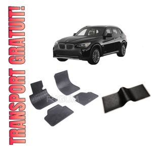 Set 5 covorase BMW X1 E84 din 10.2009-09.2015, cu covoras tunel median, CAROSERIE SUV, Presuri cauciuc 100%, compatibil cu autoturismul BMW X1 E84, Rigum