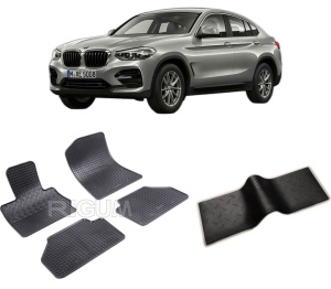 Set 5 covorase BMW X4 F26 din 07.2014-03.2018, cu covoras tunel median, CAROSERIE SUV, Presuri cauciuc 100%, compatibil cu autoturismul BMW X4 F26, Rigum - Img 2