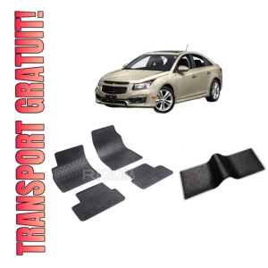 Set 5 covorase CHEVROLET CRUZE din 08.2011-2016, cu covoras tunel median, CAROSERIE HATCHBACK, Presuri cauciuc 100%, compatibil cu autoturismul CHEVROLET CRUZE, Rigum