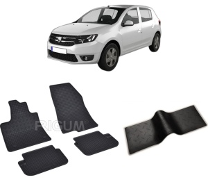 Set 5 covorase DACIA SANDERO III din 01.2021-PREZENT, cu covoras tunel median, CAROSERIE HATCHBACK, Presuri cauciuc 100%, compatibil cu autoturismul DACIA SANDERO III, Rigum - Img 2
