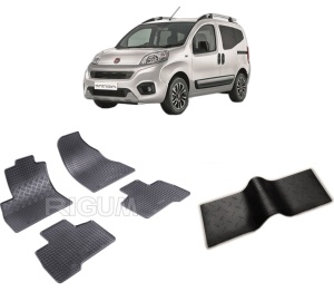 Set 5 covorase FIAT FIORINO III din 06.2008-PREZENT, cu covoras tunel median, CAROSERIE VAN 5 LOCURI, Presuri cauciuc 100%, compatibil cu autoturismul FIAT FIORINO III, Rigum - Img 2