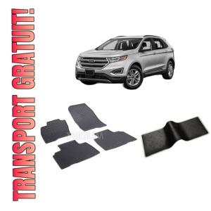 Set 5 covorase FORD EDGE II din 05.2016-PREZENT, cu covoras tunel median, CAROSERIE SUV, Presuri cauciuc 100%, compatibil cu autoturismul FORD EDGE II, Rigum