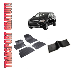 Set 5 covorase FORD KUGA I din 02.2008-01.2013, cu covoras tunel median, CAROSERIE SUV, Presuri cauciuc 100%, compatibil cu autoturismul FORD KUGA I, Rigum