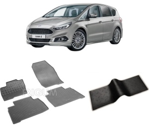 Set 5 covorase FORD S-MAX II din 09.2015-PREZENT, cu covoras tunel median, CAROSERIE VAN, Presuri cauciuc 100%, compatibil cu autoturismul FORD S-MAX II, Rigum - Img 2