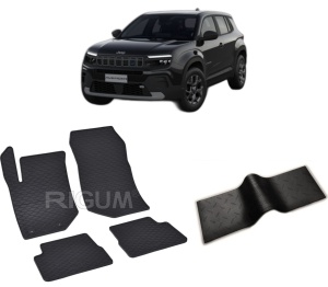 Set 5 covorase JEEP AVENGER din 01.2023-PREZENT, cu covoras tunel median, CAROSERIE SUV, Presuri cauciuc 100%, compatibil cu autoturismul JEEP AVENGER, Rigum - Img 2