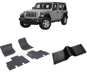 Set 5 covorase JEEP WRANGLER din 10.2006-04.2018, cu covoras tunel median, CAROSERIE SUV INCLUSIV FACELIFT, Presuri cauciuc 100%, compatibil cu autoturismul JEEP WRANGLER, Rigum - Img 2