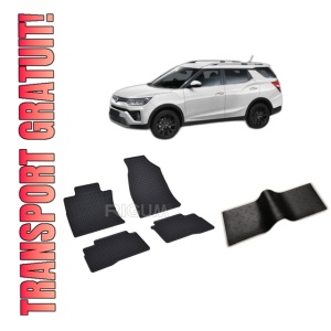 Set 5 covorase KGM GRAND Tivoli din 2025-PREZENT, cu covoras tunel median, CAROSERIE SUV, Presuri cauciuc 100%, compatibil cu autoturismul KGM GRAND Tivoli, Rigum