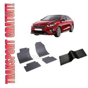Set 5 covorase KIA CEED PRO III din 12.2018-PREZENT, cu covoras tunel median, CAROSERIE HATCHBACK, Presuri cauciuc 100%, compatibil cu autoturismul KIA CEED PRO III, Rigum