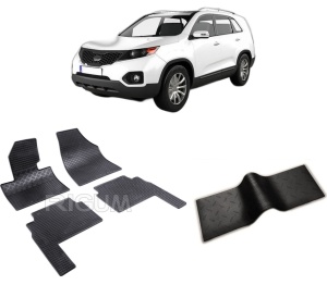 Set 5 covorase KIA SORENTO II din 2009-01.2015, cu covoras tunel median, CAROSERIE SUV 5 LOCURI, Presuri cauciuc 100%, compatibil cu autoturismul KIA SORENTO II, Rigum - Img 2