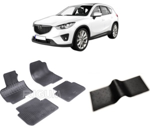 Set 5 covorase MAZDA CX -5 I din 02.2012-06.2017, cu covoras tunel median, CAROSERIE SUV, Presuri cauciuc 100%, compatibil cu autoturismul MAZDA CX -5 I, Rigum - Img 2