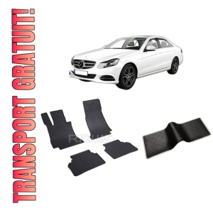 Set 5 covorase MERCEDES E-CLASS W213 din 04.2016-07.2023, cu covoras tunel median, CAROSERIE SEDAN, Presuri cauciuc 100%, compatibil cu autoturismul MERCEDES E-CLASS W213, Rigum