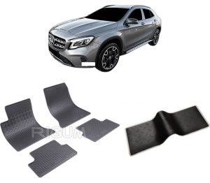 Set 5 covorase MERCEDES GLA X156 din 03.2014-11.2019, cu covoras tunel median, CAROSERIE SUV, Presuri cauciuc 100%, compatibil cu autoturismul MERCEDES GLA X156, Rigum - Img 2