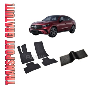 Set 5 covorase MERCEDES GLC C254 din 07.2023-PREZENT, cu covoras tunel median, CAROSERIE SUV, Presuri cauciuc 100%, compatibil cu autoturismul MERCEDES GLC C254, Rigum