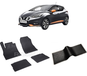 Set 5 covorase NISSAN MICRA K14 din 03.2017-PREZENT, cu covoras tunel median, CAROSERIE HATCHBACK, Presuri cauciuc 100%, compatibil cu autoturismul NISSAN MICRA K14, Rigum - Img 2