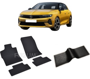 Set 5 covorase OPEL ASTRA L din 2022-PREZENT, cu covoras tunel median, CAROSERIE HATCHBACK, Presuri cauciuc 100%, compatibil cu autoturismul OPEL ASTRA L, Rigum - Img 2