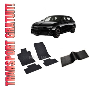 Set 5 covorase OPEL ASTRA L PHEV din 01.2022-PREZENT, cu covoras tunel median, CAROSERIE HATCHBACK, Presuri cauciuc 100%, compatibil cu autoturismul OPEL ASTRA L PHEV, Rigum