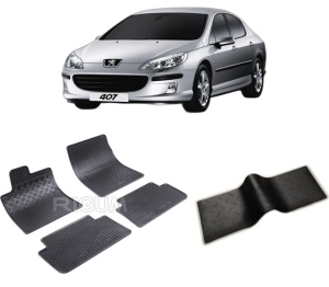 Set 5 covorase PEUGEOT 407 din 2004-12.2010, cu covoras tunel median, CAROSERIE SEDAN, Presuri cauciuc 100%, compatibil cu autoturismul PEUGEOT 407, Rigum - Img 2