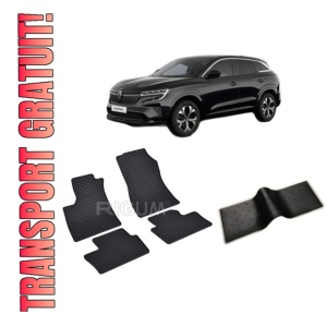 Set 5 covorase RENAULT AUSTRAL MHEV din 12.2022-PREZENT, cu covoras tunel median, CAROSERIE SUV, Presuri cauciuc 100%, compatibil cu autoturismul RENAULT AUSTRAL MHEV, Rigum