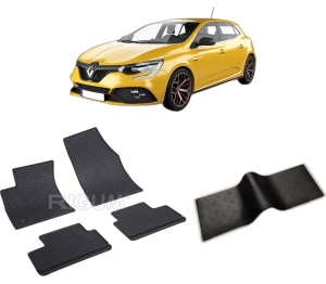 Set 5 covorase RENAULT MEGANE IV din 01.2016-PREZENT, cu covoras tunel median, CAROSERIE HATCHBACK, Presuri cauciuc 100%, compatibil cu autoturismul RENAULT MEGANE IV, Rigum - Img 2