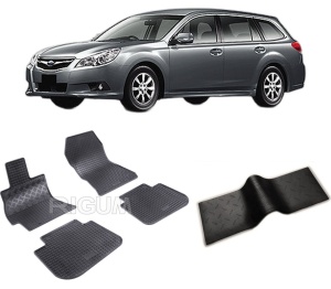Set 5 covorase SUBARU LEGACY V din 2009-2014, cu covoras tunel median, CAROSERIE COMBI, Presuri cauciuc 100%, compatibil cu autoturismul SUBARU LEGACY V, Rigum - Img 2