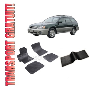 Set 5 covorase SUBARU OUTBACK III din 2003-2009, cu covoras tunel median, CAROSERIE COMBI, Presuri cauciuc 100%, compatibil cu autoturismul SUBARU OUTBACK III, Rigum