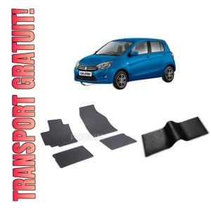 Set 5 covorase SUZUKI CELERIO din 11.2014-PREZENT, cu covoras tunel median, CAROSERIE HATCHBACK, Presuri cauciuc 100%, compatibil cu autoturismul SUZUKI CELERIO, Rigum