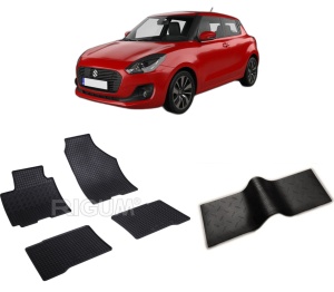 Set 5 covorase SUZUKI SWIFT din 05.2017-06.2020, cu covoras tunel median, CAROSERIE HATCHBACK, Presuri cauciuc 100%, compatibil cu autoturismul SUZUKI SWIFT, Rigum - Img 2